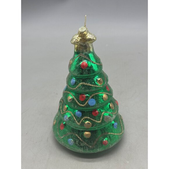 Holiday Christmas Metallic Tree Novelty Candle 7" Tall READ - Picture 3 of 6